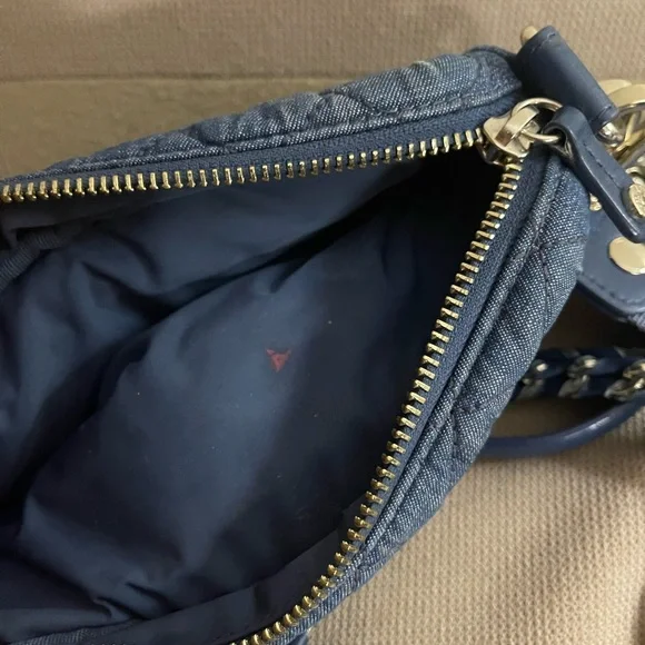 MZ Wallace Quilted Denim Mini Crosby Crossbody Bag - Denim Blue - Picture 6 of 10